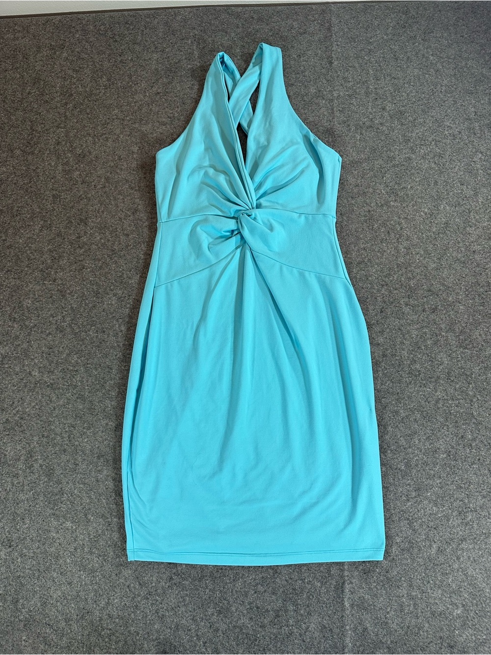Susana Monaco Blue Twist-Front Halter Mini Dress - Picture 3 of 8